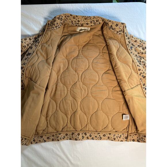 Saltwater Luxe Quilted Leopard Print Jacket Size MEDIUM Brown - Picture 9 of 14